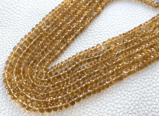 Natural Citrine Micro Faceted Rondelles,4.5-4mm Size, AAA Quality Full 14 inch Strand Finest Quality Great Price, it is a Gorgeous Quality