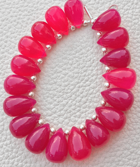 Brand New, 5 Matched Pairs, 12x8mm Long aprx.,RUBY RED CHALCEDONY Smooth Drops Briolettes,Amazing Item at Low Price