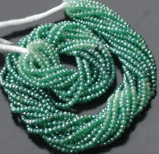 Latest Arrival, MYSTIC SHADED GREEN Quartz,, Full 14 inch Strand Of Manufacturer Price Rondells , Machine Cut Quality Full Strand.