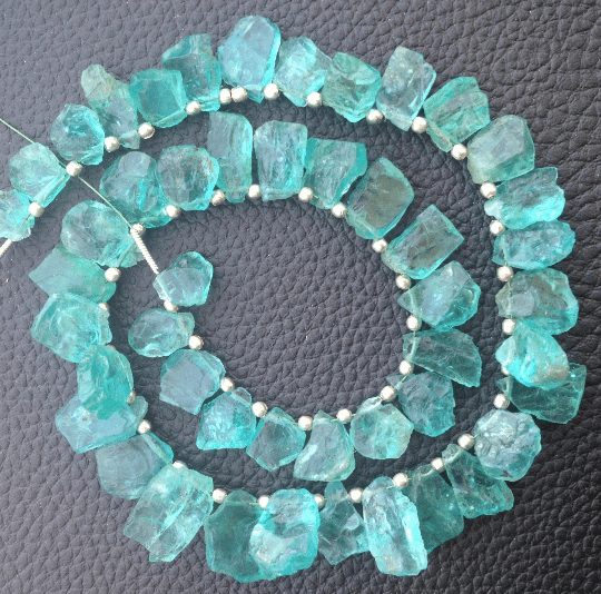 Brand New, Amazing NATURAL APATITE Hammered Rock TIP Drilled Nuggets,8-9mm,,Amazing Rare Item