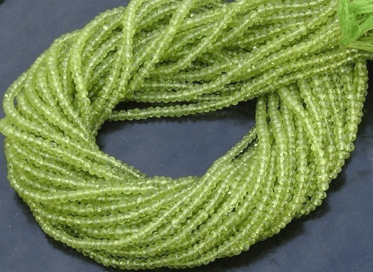 Gorgeous Quality, Full 14 Inch Long Strand Micro Faceted Rondells PERIDOT , Manufacturers Price Item