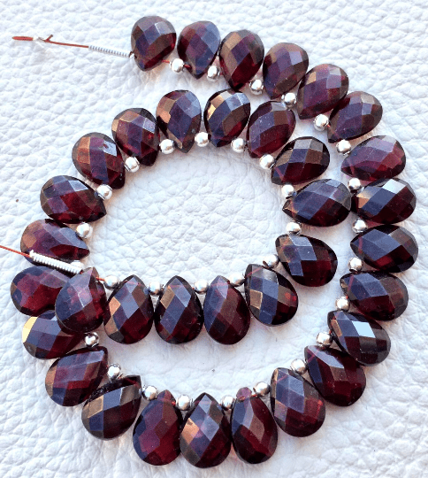 5 Matched Pairs Natural RED GARNET,Best Quality, 7X10m Faceted Pear Shaped Briolettes Set,Great Item,