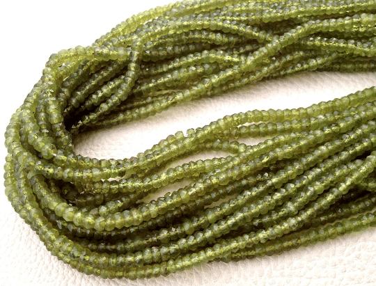 Brand New, VESUVIANITE Faceted Rondelles,Full 14 Inch Strand, 4mm size,Amazing Quality Wholesale Price.
