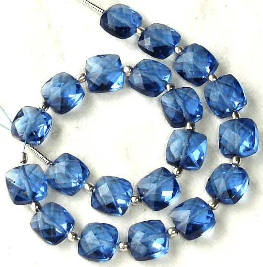 New Arrival,8 Inch Long Strand, LONDON BLUE QUARTZ Faceted Cushion Shape Briolettes,8mm Size,Great Price Amazing Item