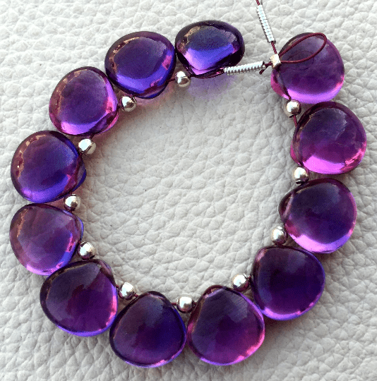 Brand New, 4 Matched Pairs, 10x10mm Long aprx.Blue Kunzite Quartz Smooth Heart Briolettes,Amazing Item at Low Price