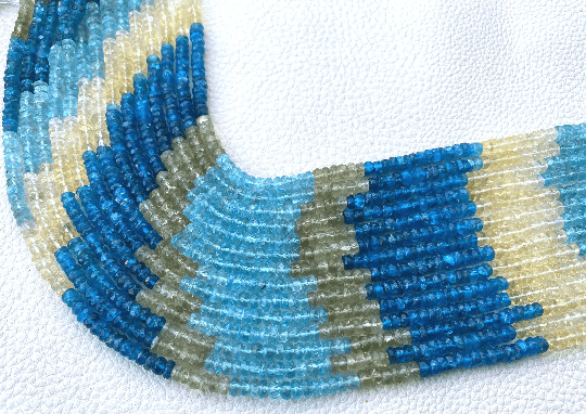 Latest Arrival, Natural Multi Color APATITE Micro Faceted Rondelles,Full 13 inch Strand Of Manufacturer Price Rondells.