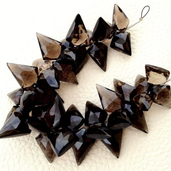 125 Cts AAA Quality SMOKY Quartz Faceted Fancy Briolettes,12-16mm size,aprx,Great Item