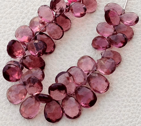 Full 8 Inch Long Strand, KUNZITE QUARTZ Quartz Faceted Pear Shape Briolettes, 9-10mm size,Superb Item at Low Price
