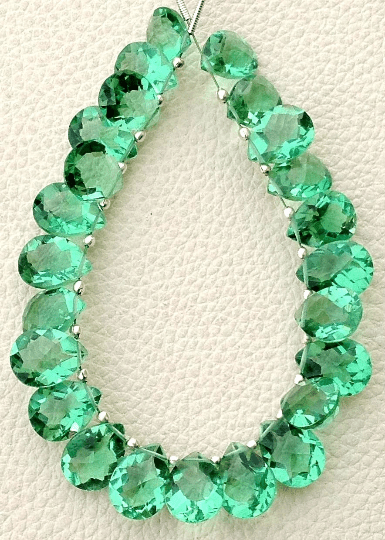 6 Inch Full Strand, NEW GREEN Quartz Faceted Cut Pear Shape Briolettes,12x9mm Size,Finest Item at Low Price