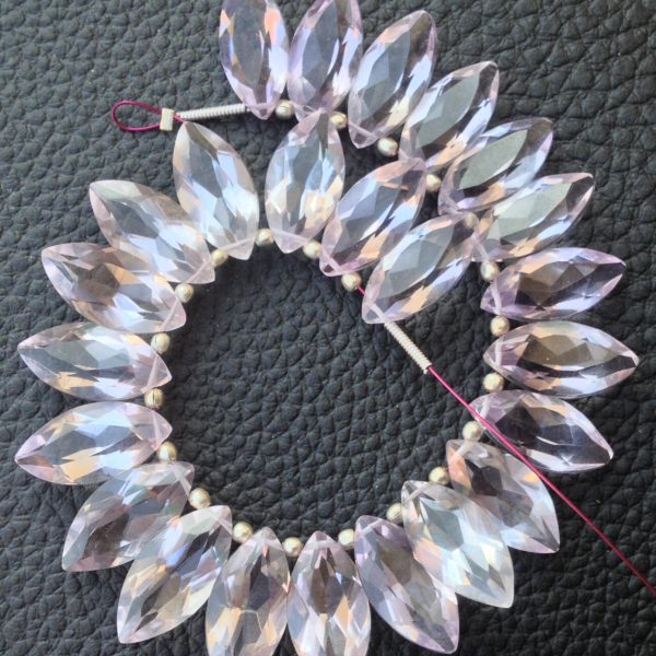 Brand New, Brazil PINK AMETHYST Faceted Cut MARQUISE Shape Briolettes,16X8mm size,Amazing 10 Pieces of Rare Cut
