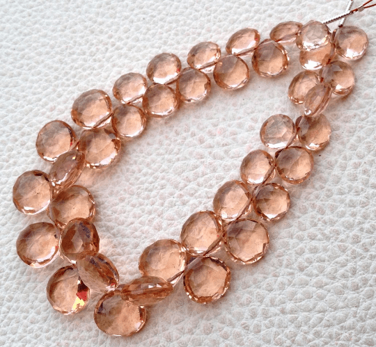 New Arrival, 1/2 Strand, CHAMPAGNE QUARTZ Faceted Heart Shape Briolettes,8-10mm size,Superb Item at Low Price