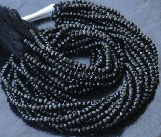 Latest Arrival, BLACK SPINEL,Full 14 inch Strand Of Manufacturer Price Rondells , Machine Cut Quality Full 14 Inch Long Strand