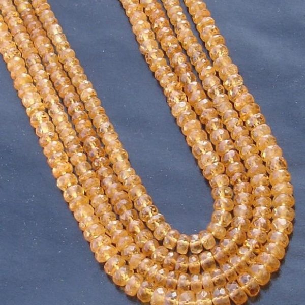 16 Inch Long Strand, AAA Quality Mandarin Garnet Micro Faceted Rondells,3-4mm size rondells,Wholesale offer