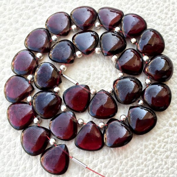 3 Matched Pair, NATURAL RED GARNET Smooth Heart Shape Briolettes, 10x10mm size.Superb Item at Low Price