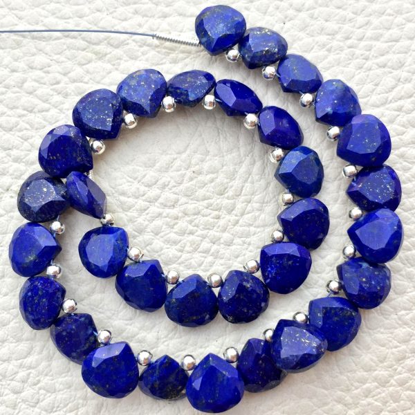 30 Pieces,Brand New Item, Natural lapis lazuli Faceted Cut Heart Shape Briolettes,8x8mm size,Superb Item at Low Price