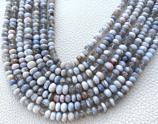 Brand New, 5.5-5mm Size,Amazing Natural Mystic Opal Smooth Rondelles,Full 13 Inch Long Strand,Amazing Item at Low Price.Limited Stock.