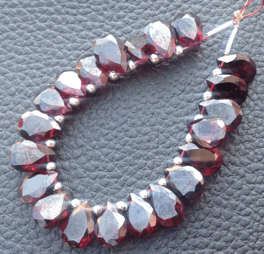 5 Matched pair of Gorgeous Item,10X7mm, NATURAL RED GARNET Faceted Cut Pear Briolettes,Best Matched Pairs