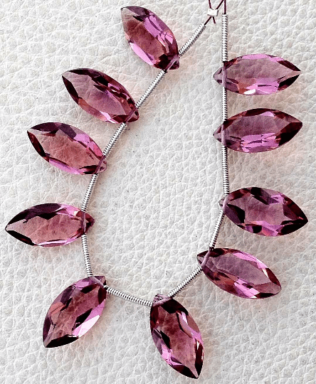 5 Matched pairs, KUNZITE Pink Quartz Faceted CUT Marquise Shape Briolettes,16X8mm Size,Finest Item