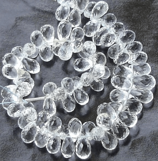 New Arrival,Flawless WHITE TOPAZ Micro Faceted Drops Briolettes, 20 pieces of aprx. size of 7-8mm long,.