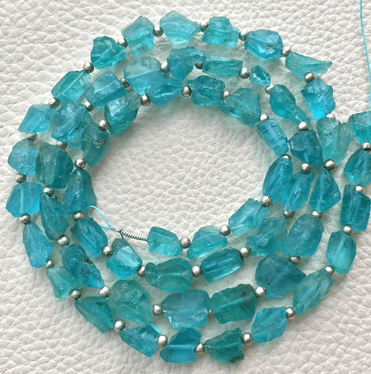 Brand New,Rare Amazing Natural APATITE Hammered Rock Nuggets Full Drilled ,9-7mm,Full 8 Inch Strand,Amazing Rare Item