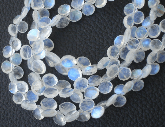 NEW Stock, Wholesale Price, Finest Quality BLUE Flashy RAINBOW Moonstone Faceted Heart Shape Briolettes,6-9mm Long Size,Great Price Item