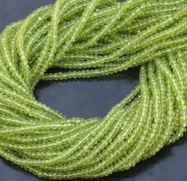 4mm, Gorgeous Finest Quality PERIDOT Micro Faceted Roundells ,Full 14 Inch Long Strand,Great Item