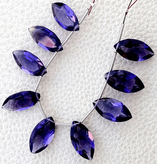 5 Matched pairs, SUPER Purple Quartz Faceted CUT Marquise Shape Briolettes,16X8mm Size,Finest Item