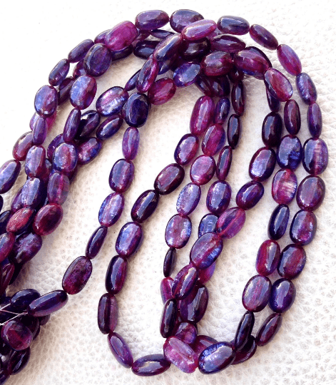 RARE Quality Mystic BLUE KYANITE Smooth Ovals Shape Briolettes,1/2 Strand,8-9mm size,Superb,.aaa Quality,Amazing Spinal