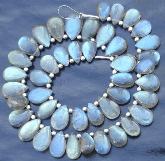 Extremely Blue Flashy Labradorite Smooth Pear Shape Briolettes, 10-11mm Long,Half Strand,Great Quality at Wholesale Price .