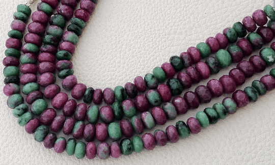 Gorgeous Quality, Full 8 Inches Long Strand, Aprx, 8-8.5mm Size RUBY ZOISITE Faceted Roundelles Finest Quality Wholesale Price