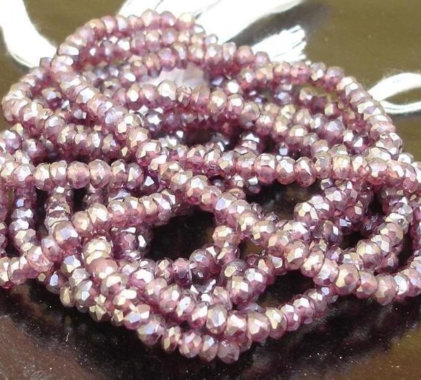 Gorgeous Mystic Garnet faceted rondelles 14 inches strand 3.5-4mm