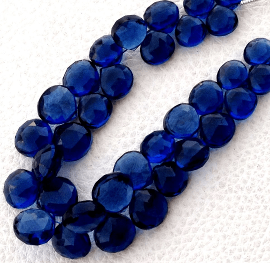 New Arrival, 1/2 Strand, KASHMIR BLUE QUARTZ Quartz Faceted Heart Shape Briolettes,8-10mm size,Superb Item at Low Price