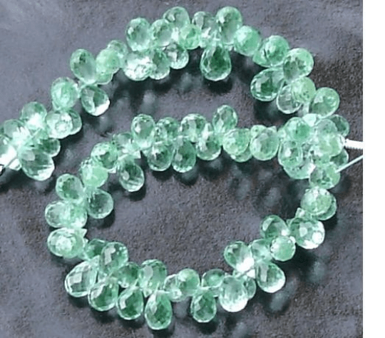 45 Pcs of Extremely Beautiful SEAFOM GREEN QUARTZ Micro Faceted Tear Drop Briolette 6-8mm Long