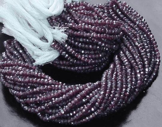 MYSTIC GARNET, Gorgeous Quality, Full 14 Inch Long Strand Micro Faceted Rondells, Manufacturers Price Item