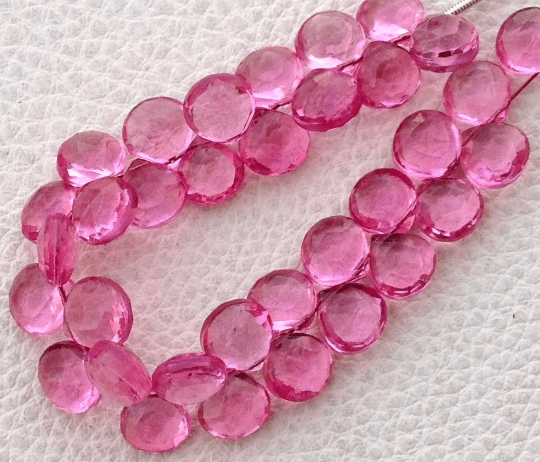 New Arrival, 1/2 Strand, NEW PINK QUARTZ Quartz Faceted Heart Shape Briolettes,8-10mm size,Superb Item at Low Price