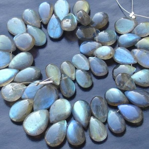 6 Inch Strand, Extremely Blue Flashy Labradorite Smooth Pear Shape Briolettes, 10-12mm Long,Great Quality at Wholesale Price .