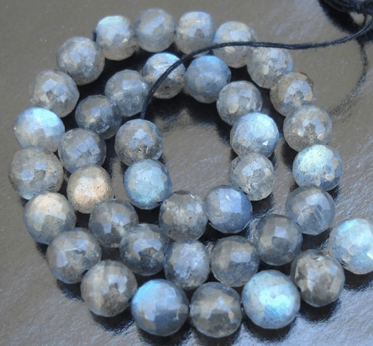 5mm size, Full 8 Inch Strand OF Rare Blue flashy Labradorite Faceted Round BALLS, Finest Quality Balls.