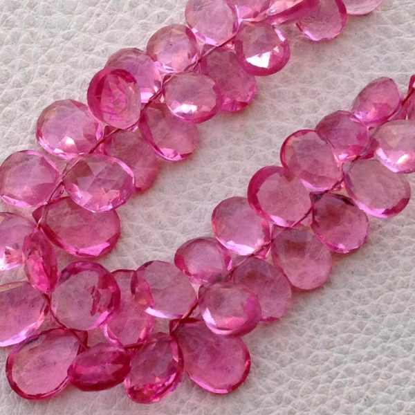 New Arrival, FULL Strand, RUBELITE PINK Quartz Faceted Pear Shape Briolettes, 10-12mm size,Superb Item at Low Price