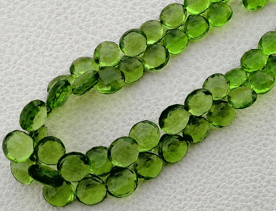New Arrival, 1/2 Strand, PARROT GREEN QUARTZ Quartz Faceted Heart Shape Briolettes,8-10mm size,Superb Item at Low Price
