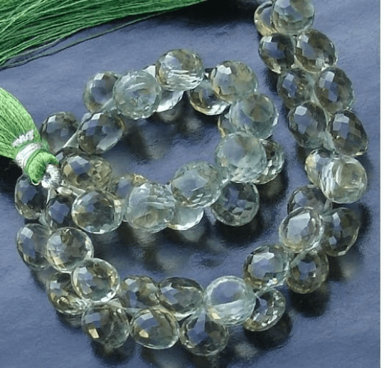 6 Inch Long Strand, Green Ametyhyst Faceted Onions Shape Briolettes, 7-8mm Size,Great Item