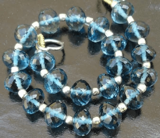 New Arrival, 5-6mm LONDON BLUE TOPAZ Micro Faceted Rondells,15 Pcs Great Quality Low Price Item