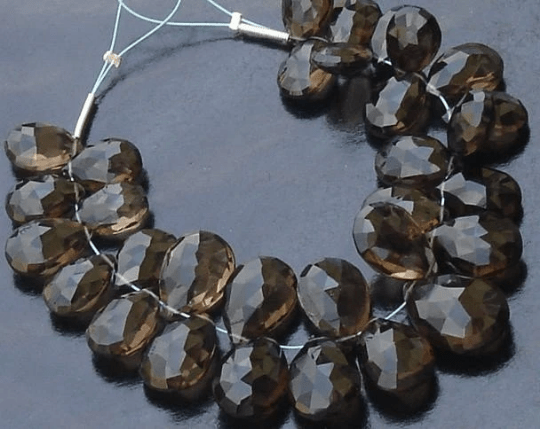 Wholesale Price Offer, AAA Quality SMOKY QUARTZ Faceted Pear Shape Briolettes,Gorgeous Item,15 Pieces, 12-16mm Long