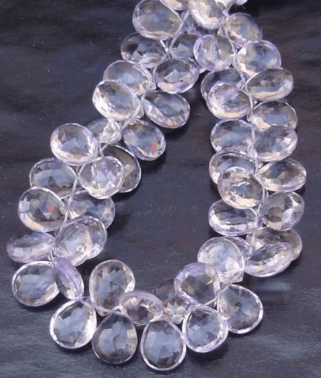 Brand New, 8 Inch Strand, Super Quality,Pink Amethyst Faceted Pear Shaped Briolettes, 7-9mm Long size,GORGEOUS