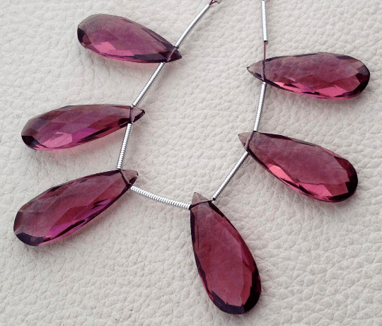 2 Matched Pairs, AMAZING Brand New, Superb Amazing, 25mm Long, KUNZITE Quartz Elongated Faceted Pear pair.Low Price