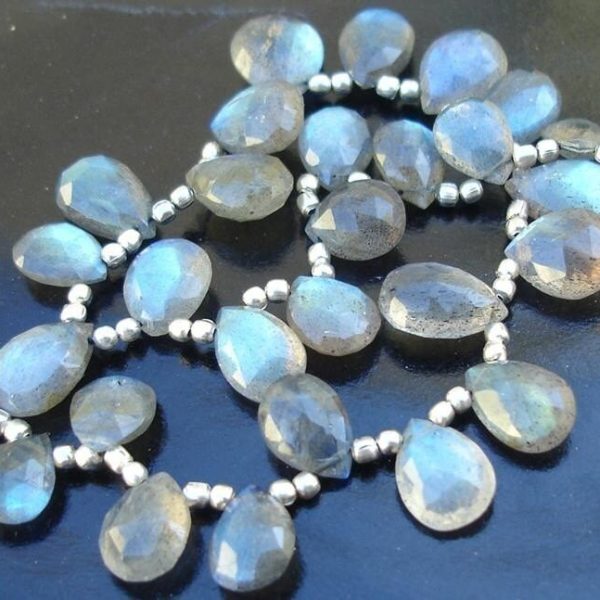 Blue Flashy Labradorite Faceted Pear Shape Briolettes in size of 10-12mm approx,Nice Quality