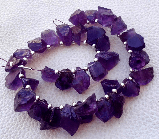 Brand New, Amazing AFRICAN AMETHYST Hammered Rock Nuggets TIP Drilled ,10-12mm,Full 8 Inch Strand,Amazing Rare Item