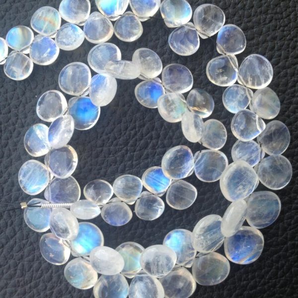 Blue flashy Rainbow moonstone Smooth Heart shaped briolettes 50 ctw, 20 pcs 8-10mm,GREAT PRICE ITEM