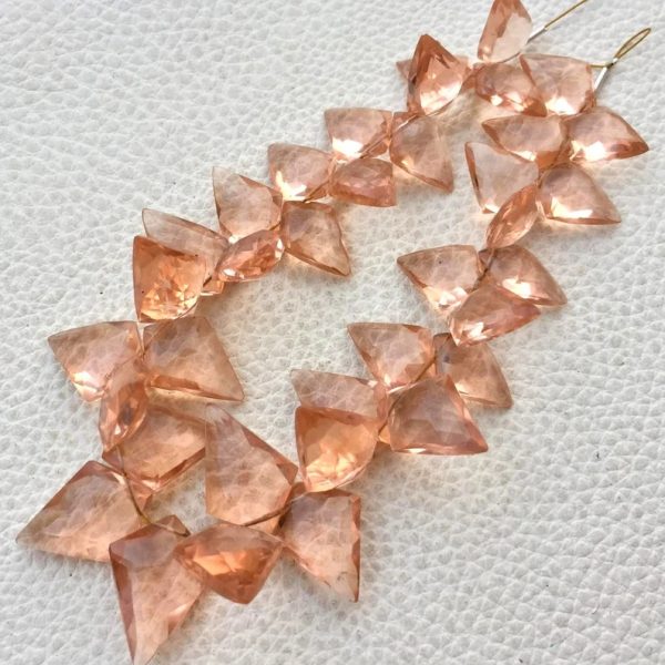Brand New, 100 Cts, CHAMPAGNE QUARTZ Faceted Fancy Briolettes,13-17mm Long,Superb Item at Low Price