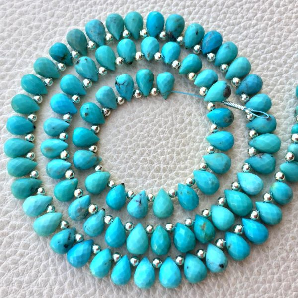 Brand New, 20 Pieces Natural ARIZONA Blue Turquoise Faceted Teardrops Shape Briolettes, 5x7mm size,Rare Quality Turquoise