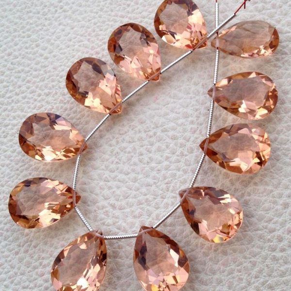 Brand New, 3 Matched pairs, Superb New CHAMPAGNE Quartz, Faceted Cut Pear Shape Briolettes,13x18mm,Superb